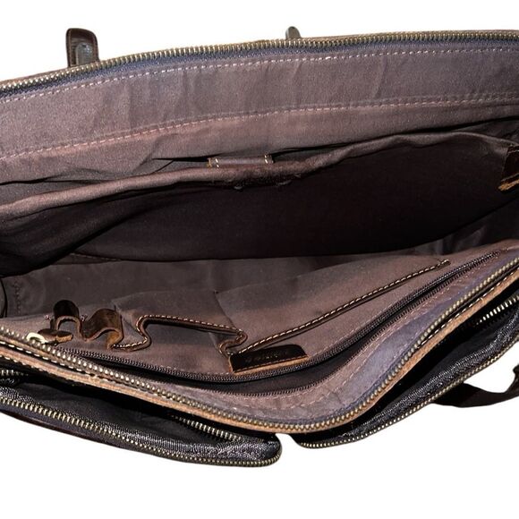 Kattee Brown Leather Briefcase - Picture 8 of 9